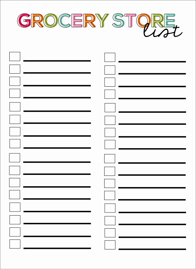 Printable Grocery List Template Best Of 28 Free Printable Grocery List Templates