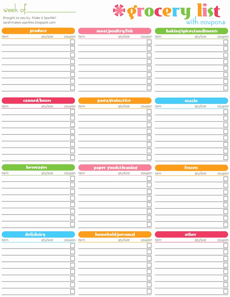 Printable Grocery List Template Lovely Best 25 Grocery List Printable Ideas On Pinterest