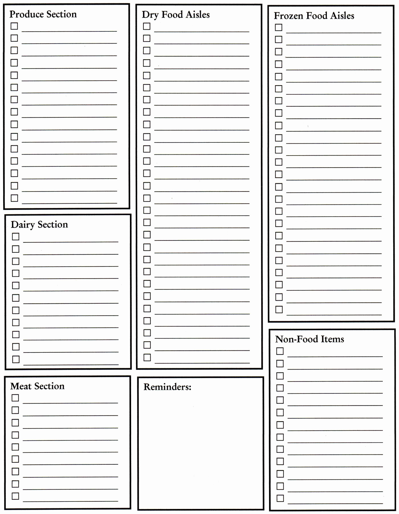 Printable Grocery List Template Luxury Grocery List Blank Template Great Idea Need to Keep On