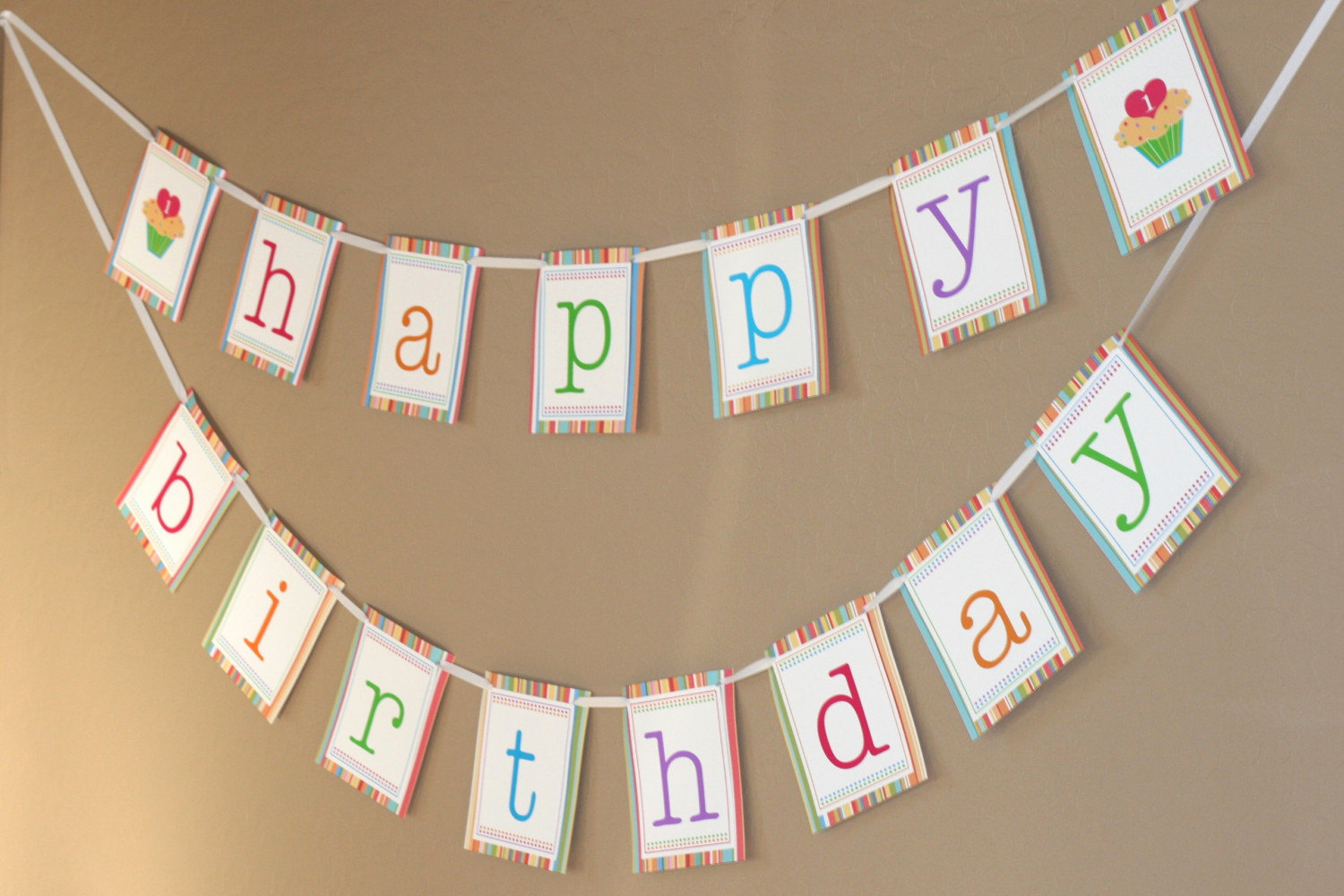 Printable Happy Birthday Banners Lovely Printable Happy Birthday Banner Sweet Cupcake Collection In