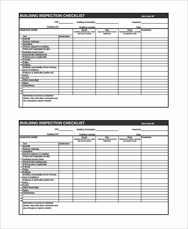 Printable Home Inspection Checklist Fresh 15 Sample Home Inspection Checklist Templates