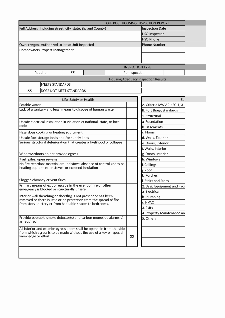 Printable Home Inspection Checklist Luxury 2018 Home Inspection Report Fillable Printable Pdf