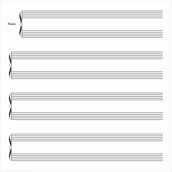 Printable Music Staff Paper Best Of Sample Printable Staff Paper 6 Documents In Pdf