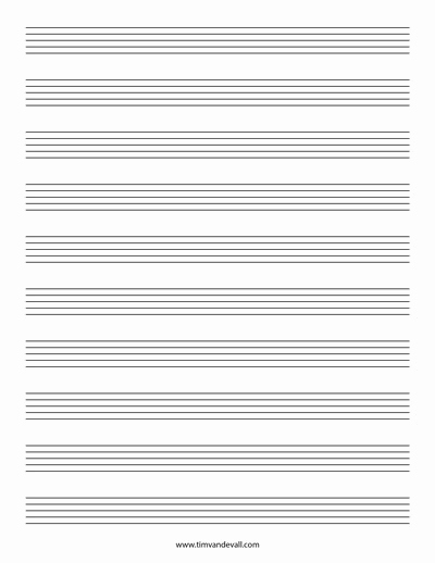 Printable Music Staff Paper Fresh Blank Music Staff Paper Pdf 6 10 12 Stave Sheet Music