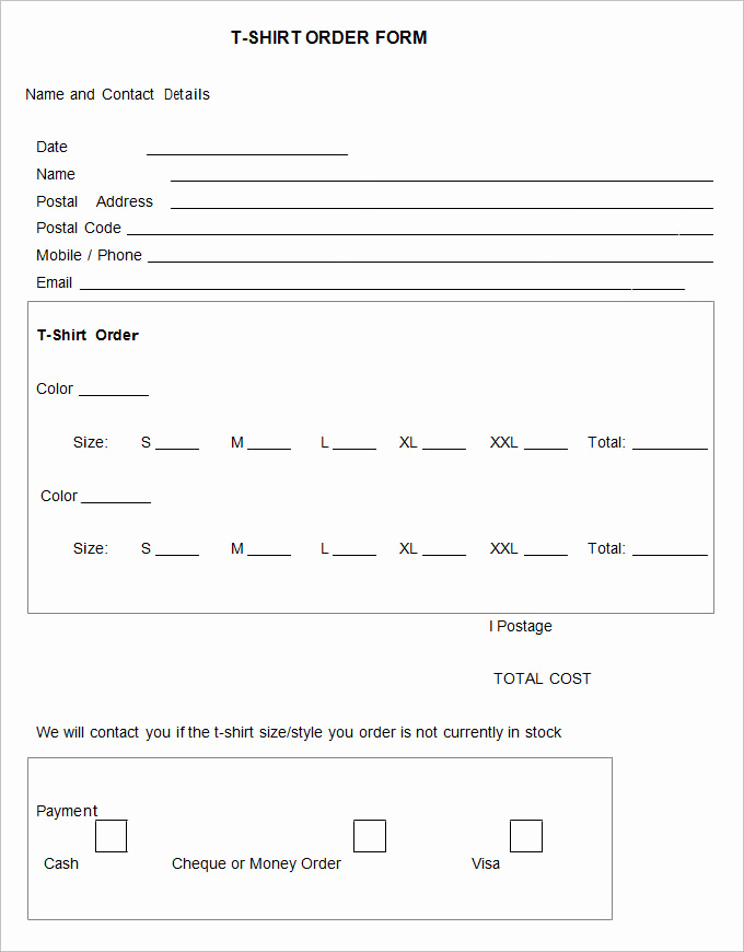 Printable order form Template Awesome 26 T Shirt order form Templates Pdf Doc