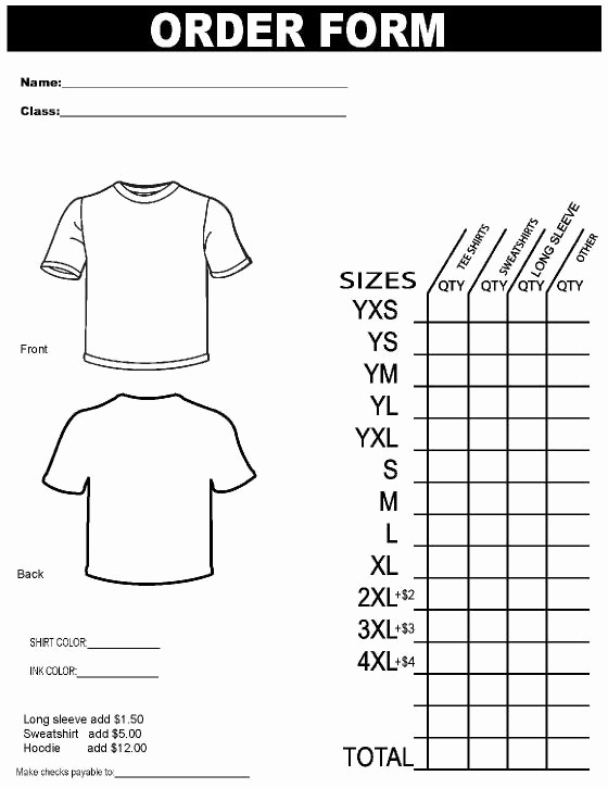 Printable order form Template Beautiful T Shirt order form Template