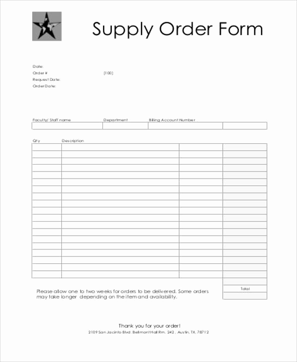 Printable order form Template Elegant Printable order form Sample 10 Examples In Word Pdf