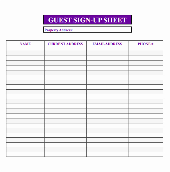 Printable Sign In Sheet Elegant Sample Open House Sign In Sheet 14 Documents In Pdf