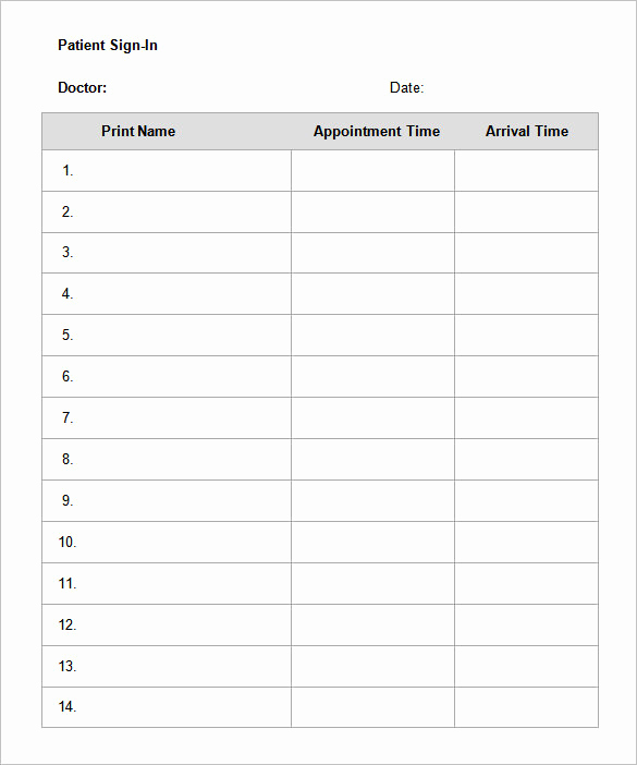 Printable Sign In Sheet Fresh 75 Sign In Sheet Templates Doc Pdf