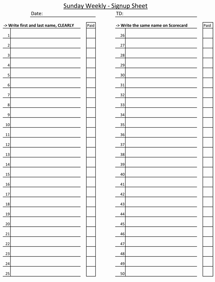 Printable Sign Up Sheet Awesome 9 Sign Up Sheet Templates to Make Your Own Sign Up Sheets