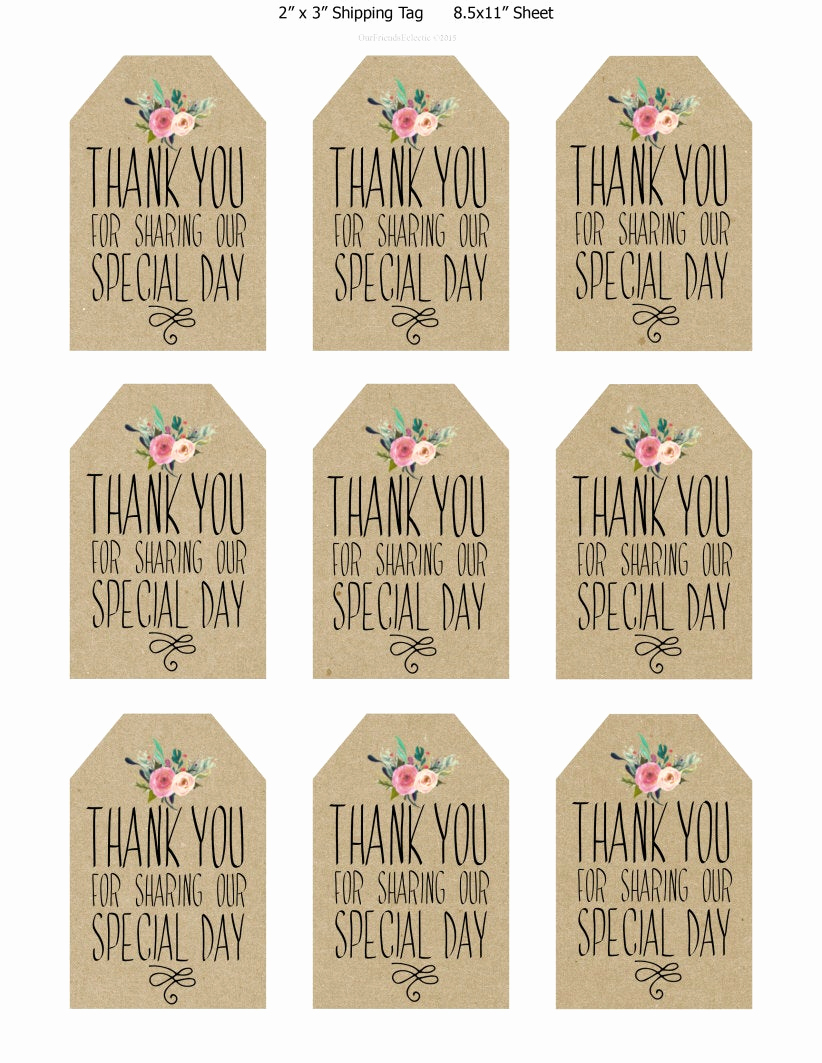 Printable Thank You Tags Best Of Printable Wedding Favor Tags Thank You Printable Tags
