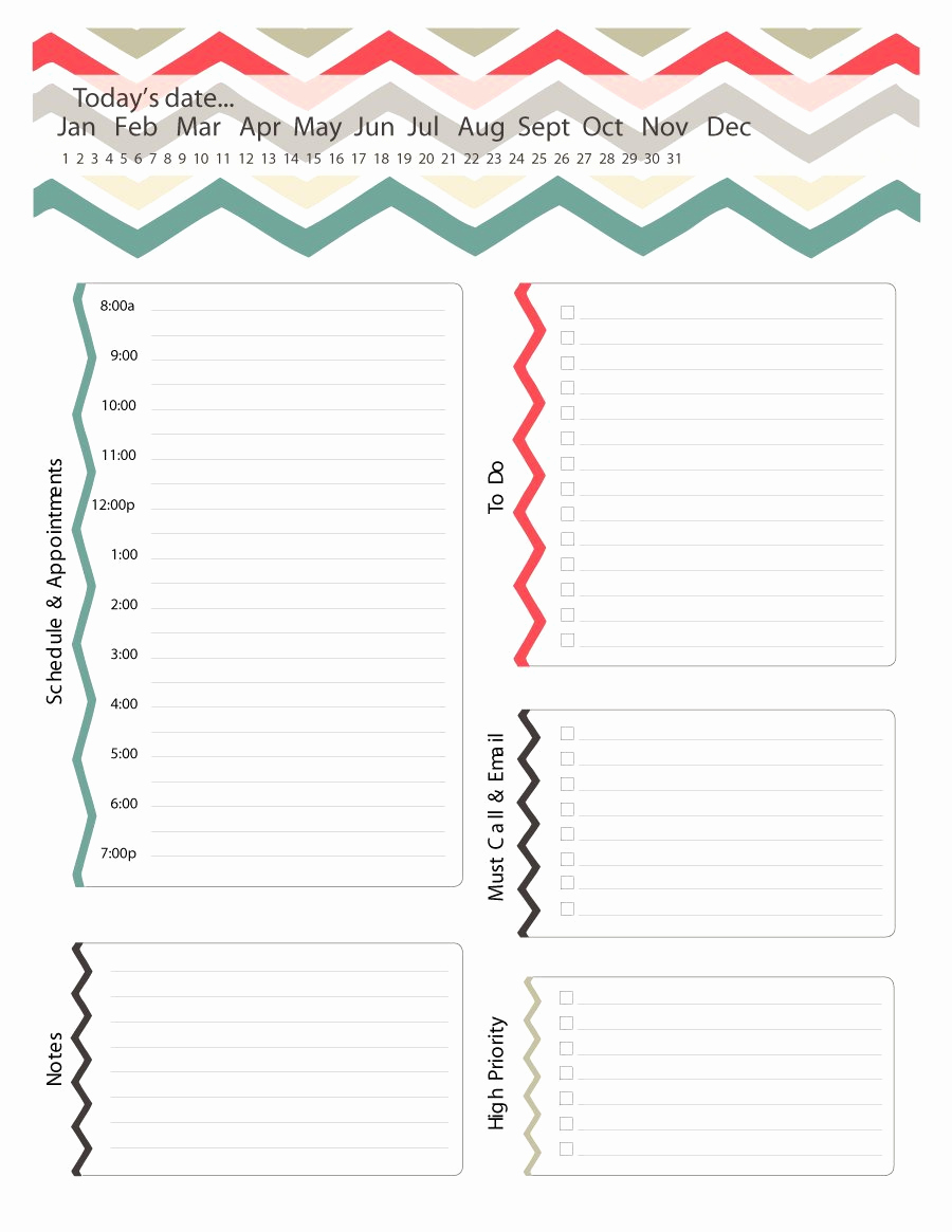 Printable Weekly Planner Template Unique 40 Printable Daily Planner Templates Free Template Lab