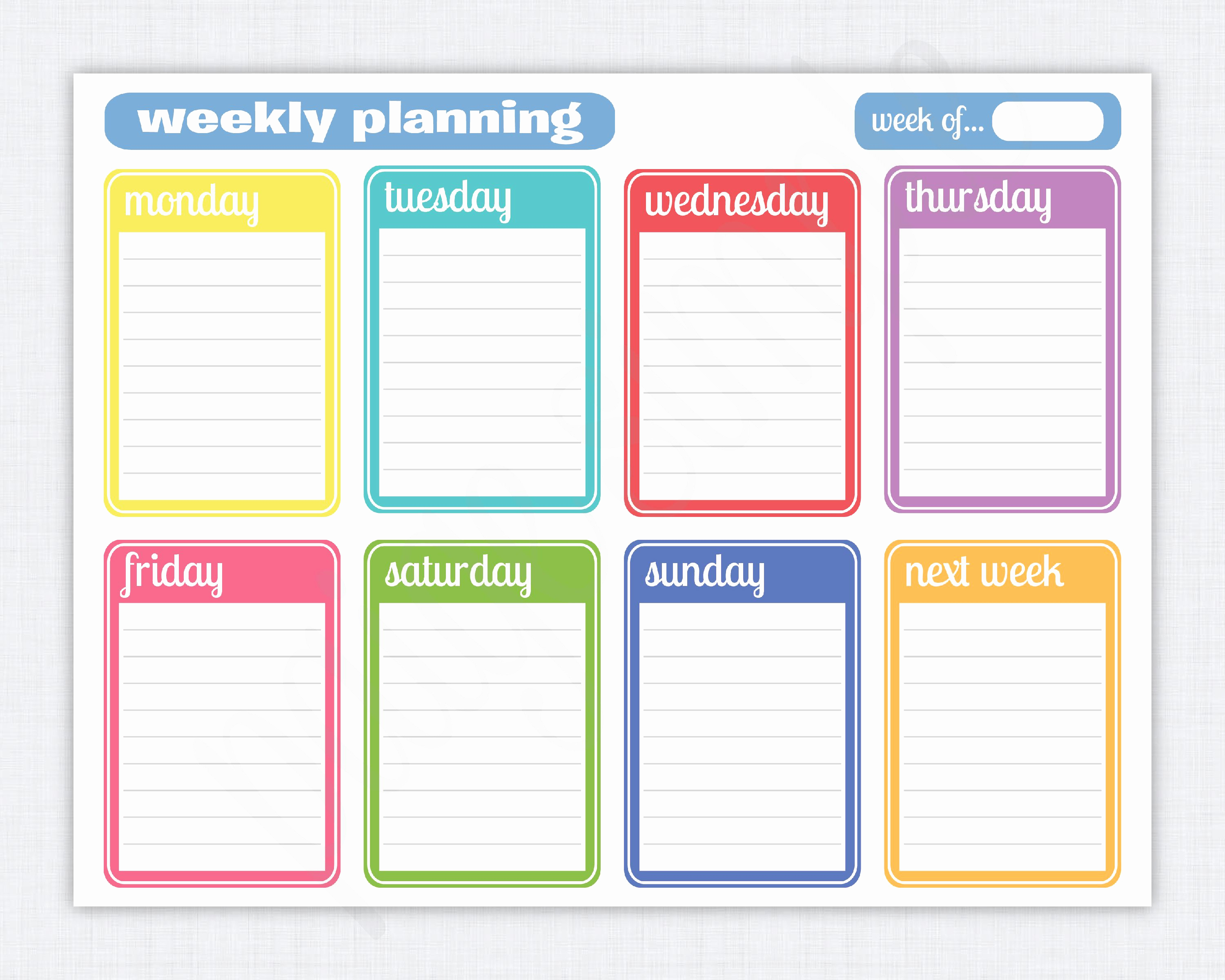 Printable Weekly Planner Template Unique Simple Weekly Planner