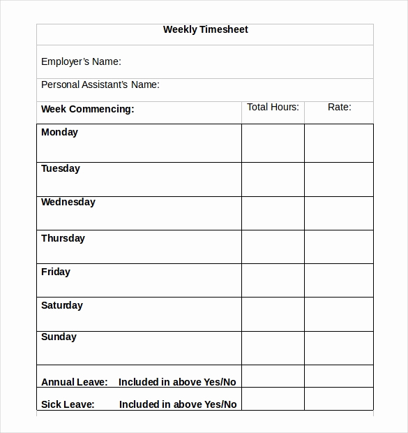 Printable Weekly Time Sheets Fresh 22 Weekly Timesheet Templates – Free Sample Example