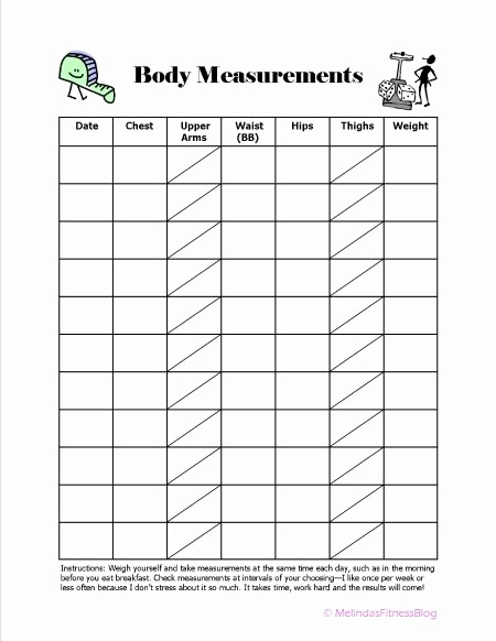 Printable Weight Loss Chart Unique Body Measurements Tracker Good Just What I Need