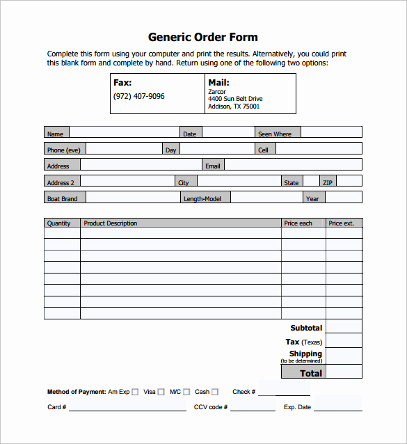 Product order form Template Best Of 29 order form Templates Pdf Doc Excel