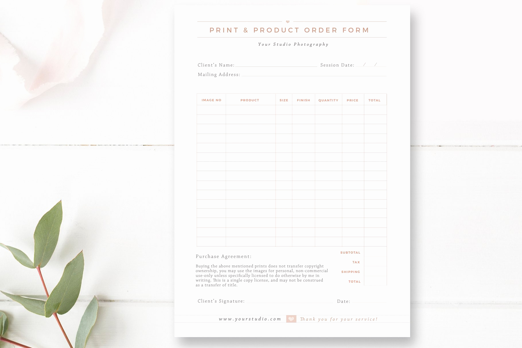 Product order form Template Elegant Print &amp; Product order form Flyer Templates Creative Market