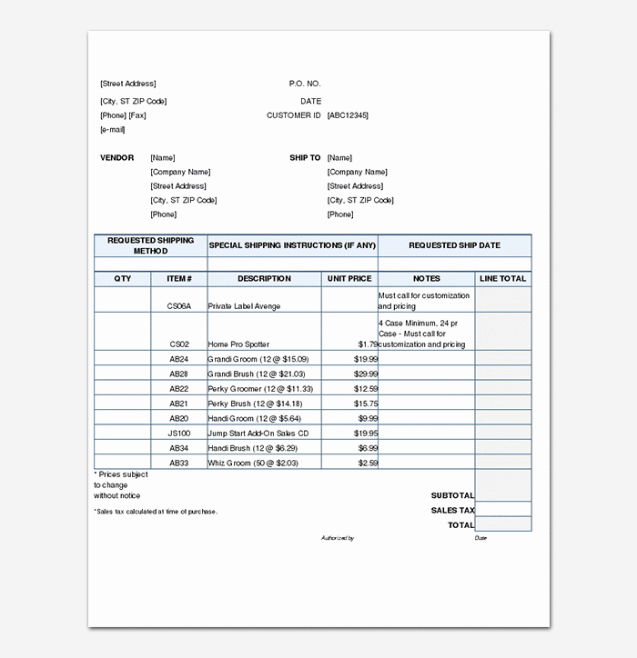 Product order form Template Inspirational Sales order Template 22 formats &amp; Examples Word Excel