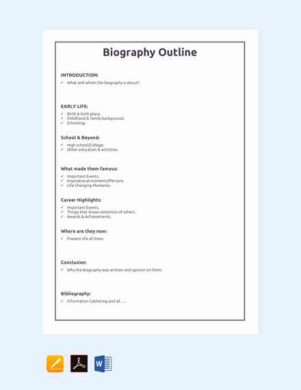 Professional Bio Template Word Elegant 25 Biography Templates Doc Pdf Excel