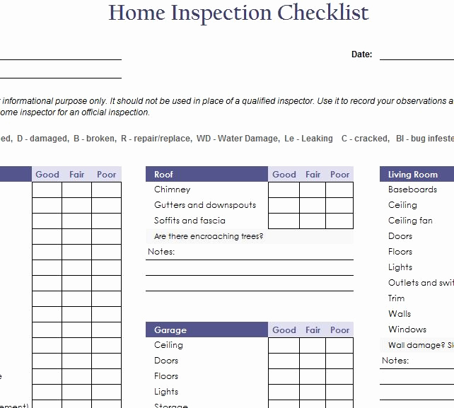 Professional Home Inspection Checklist Unique Home Inspection Checklist