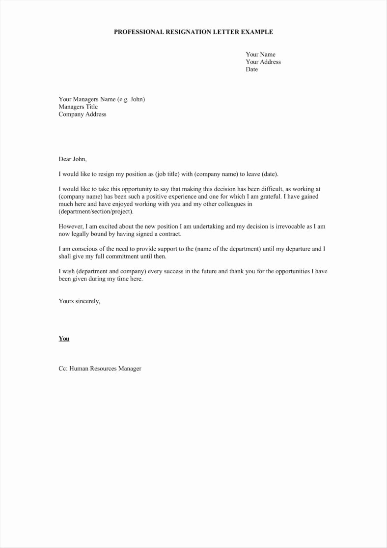 Professional Letter Of Resignation Best Of 33 Simple Resign Letter Templates Free Word Pdf Excel