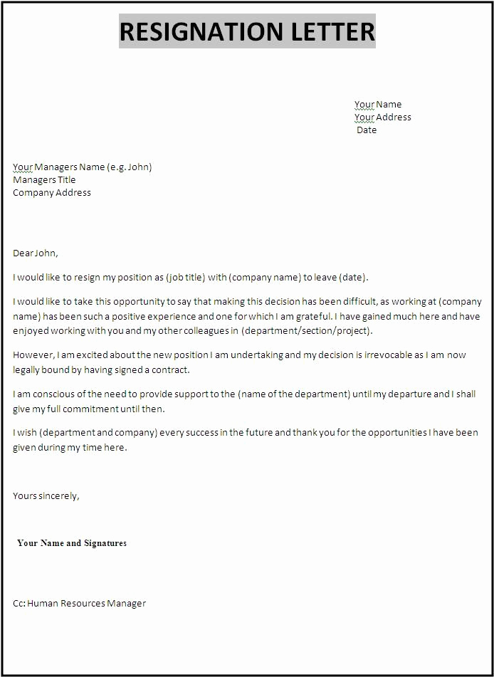 Professional Letter Of Resignation New 8 Professional Resignation Letter Examples Pdf