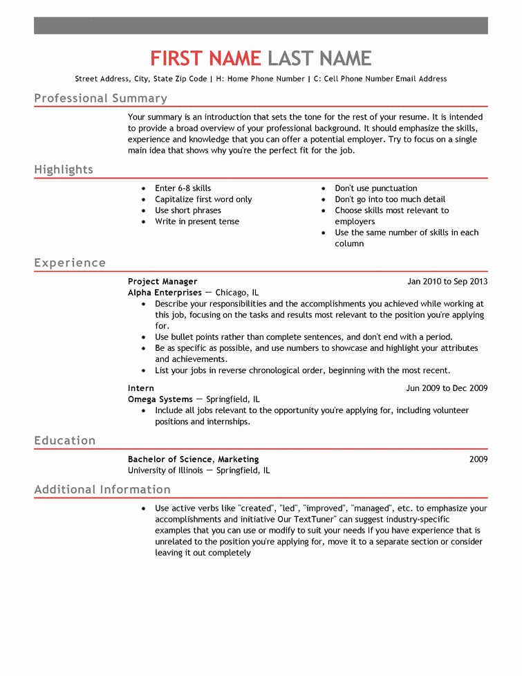 Professional Resume Template Free Best Of Free Professional Resume Templates