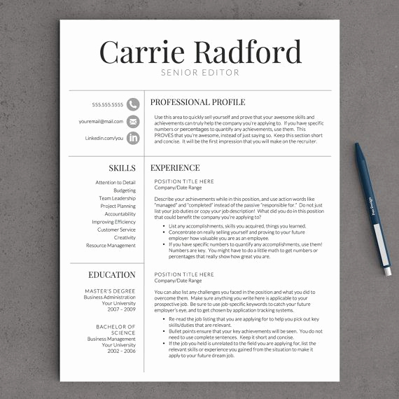 Professional Resume Template Free Lovely Best $15 I Ve Ever Spent Pletely Changed the Look Of