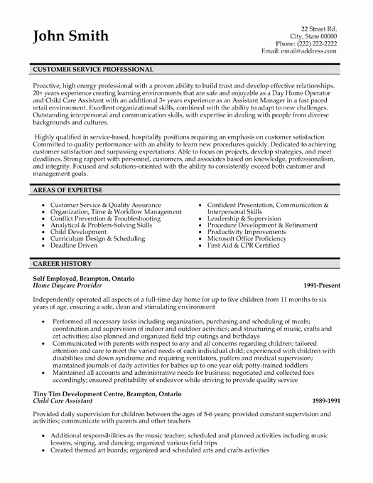 Professional Resume Template Free Unique A Professional Resume Template for A Customer Service