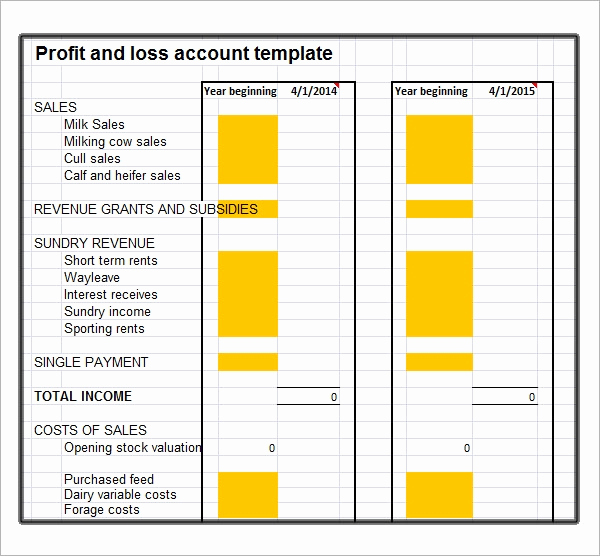 Profit and Loss Template Excel Inspirational 20 Sample Profit and Loss Templates Docs Pdf Apple