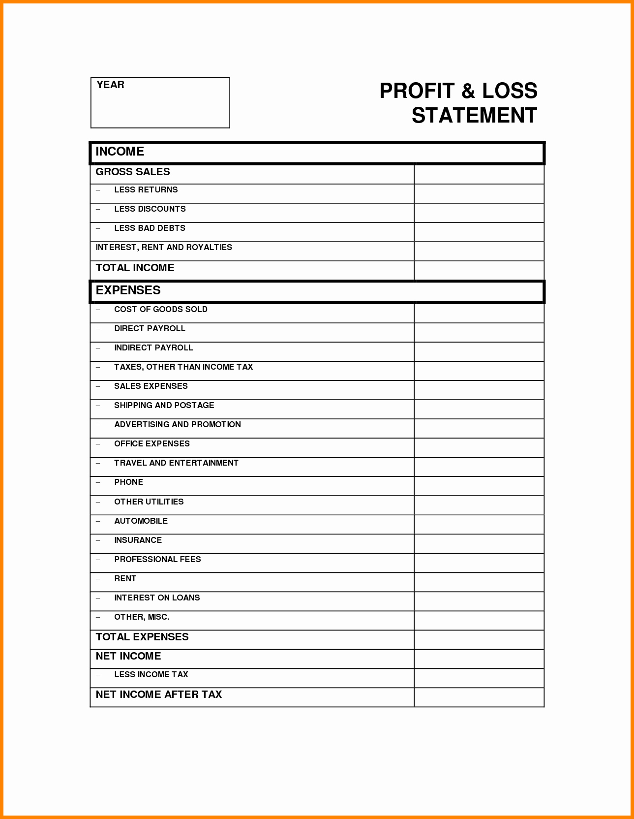 Profit Loss Statement Example Inspirational 9 Profit and Loss Statement Template