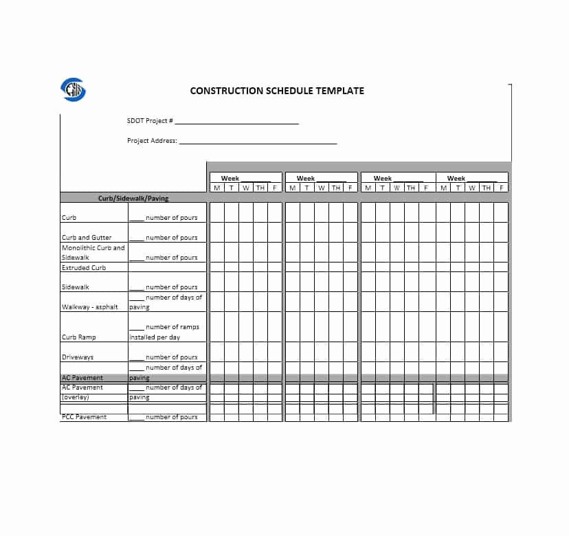 Project Schedule Template Excel Fresh 21 Construction Schedule Templates In Word &amp; Excel