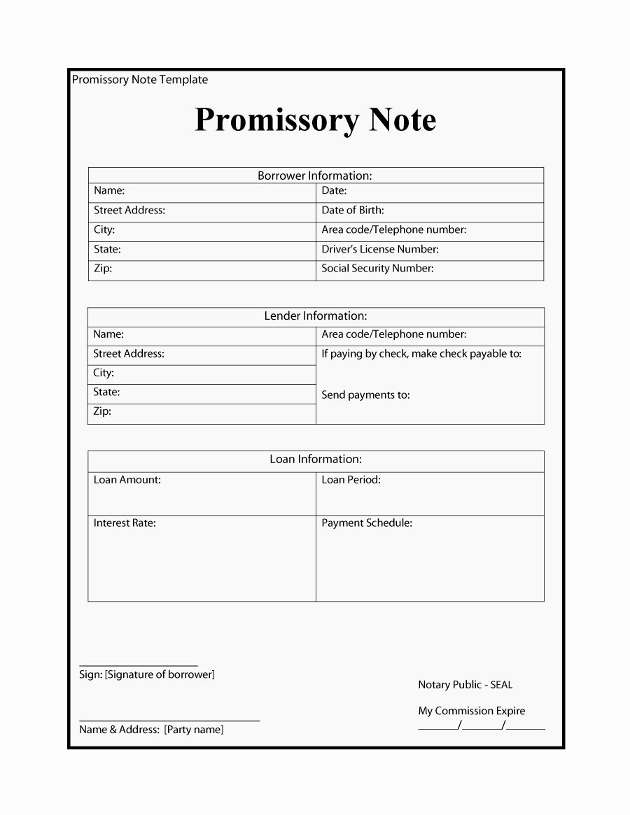 Promissory Note Template Free Luxury 45 Free Promissory Note Templates &amp; forms [word &amp; Pdf]