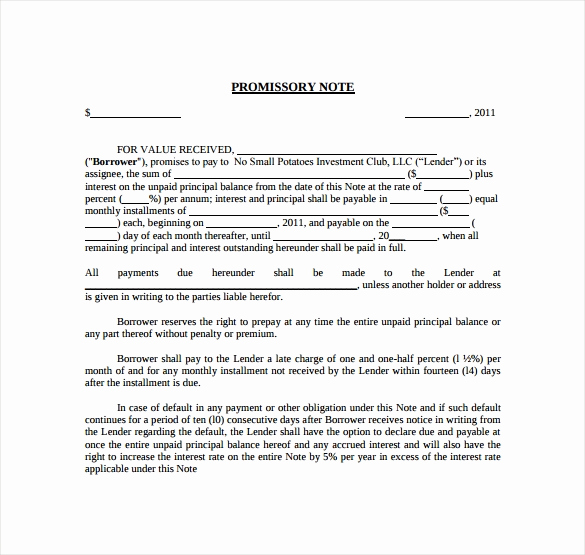 Promissory Note Templates Free Elegant Promissory Note 22 Download Free Documents In Pdf Word