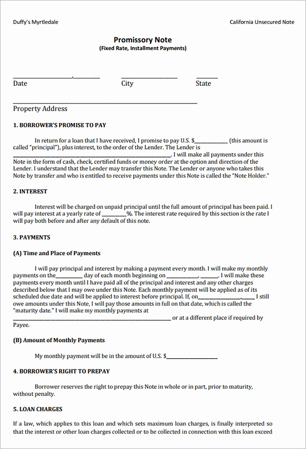 Promissory Note Templates Free Elegant Promissory Note 26 Download Free Documents In Pdf Word