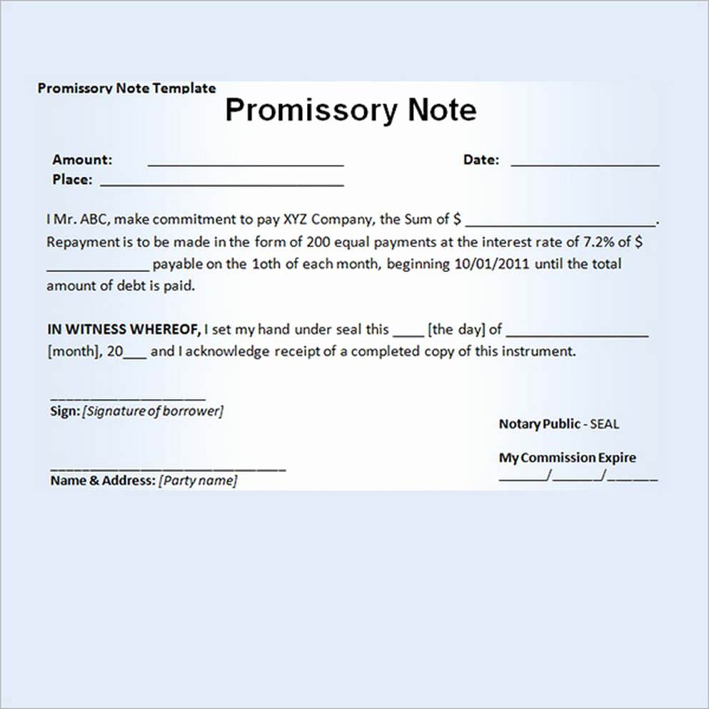 Promissory Note Templates Word Luxury Sample Promissory Note