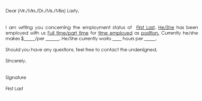 Proof Of Employment Letter Sample Lovely Sample Employment Verification Request Letters &amp; Replies