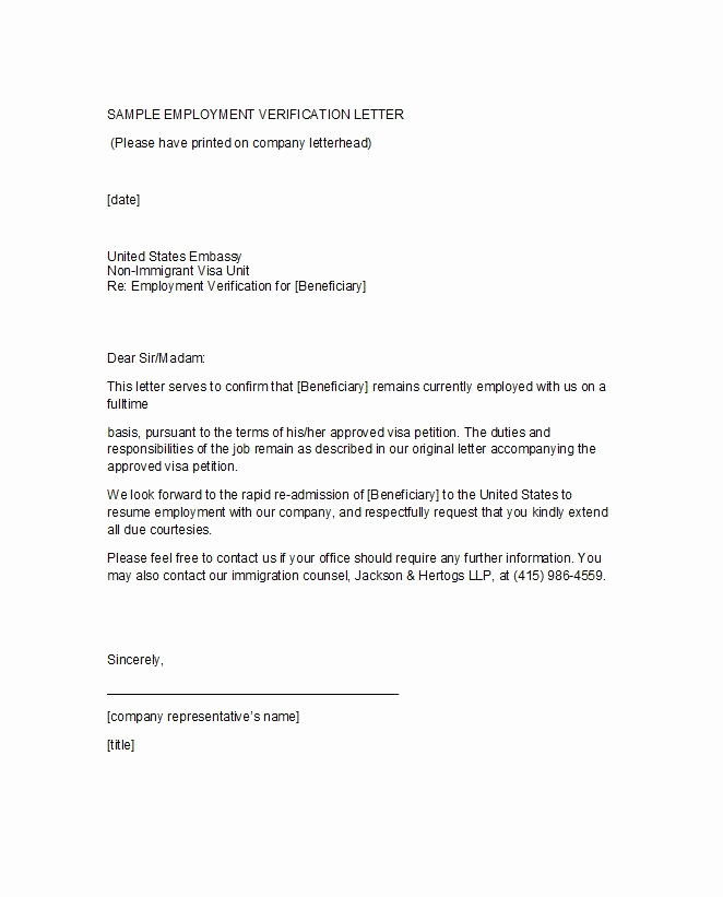 Proof Of Employment Letter Sample New 40 Proof Of Employment Letters Verification forms