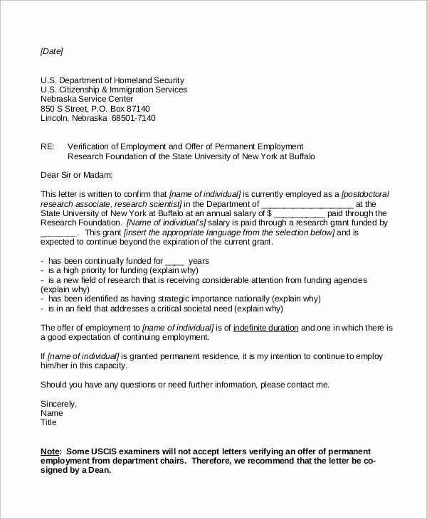 Proof Of Employment Letter Template Fresh Sample Verification Of Employment Letter 8 Examples In