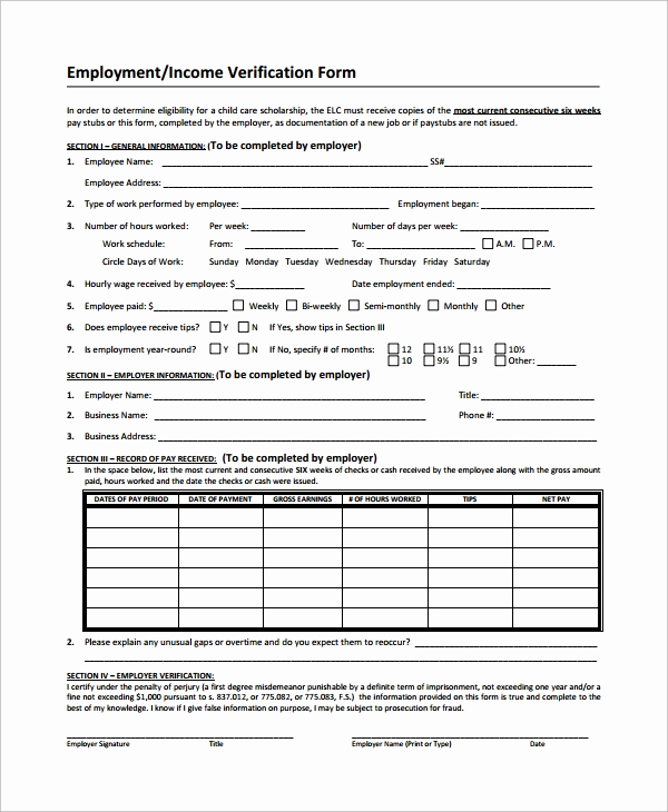 Proof Of Income form Fresh Sample In E Verification form 9 Free Documents