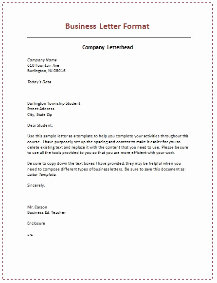 Proper format for A Letter Inspirational Business Letter format