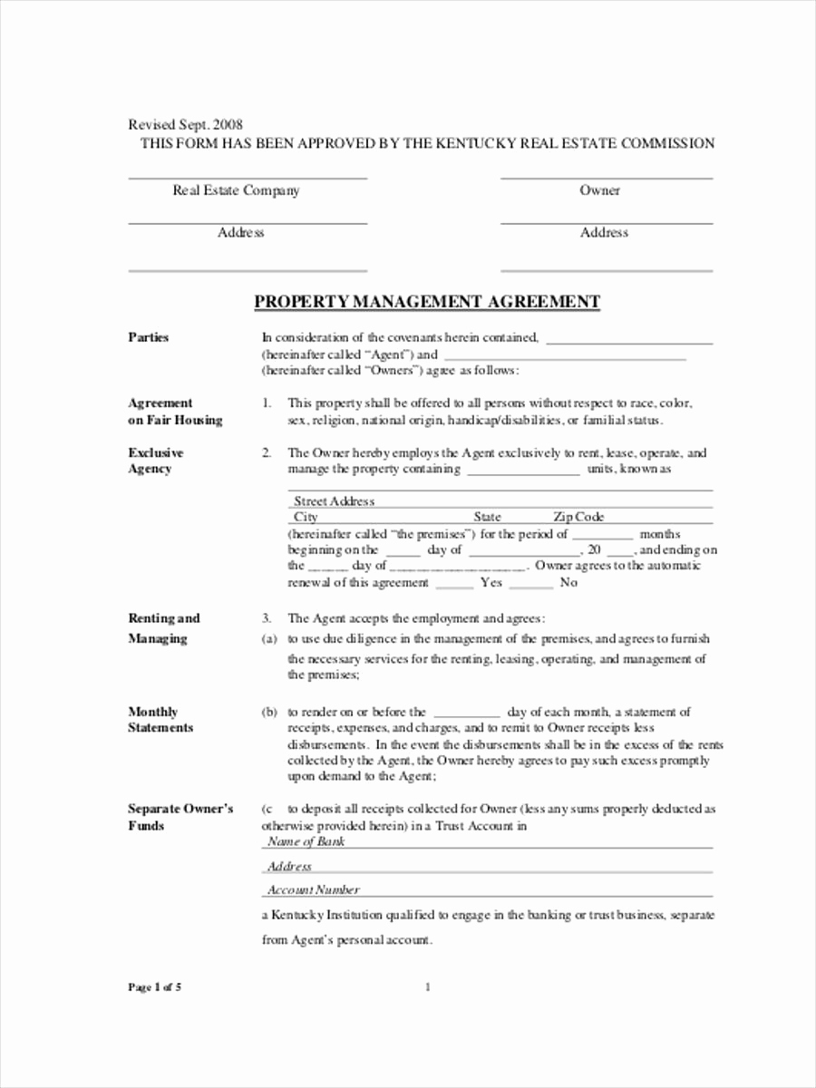 Property Management Agreement Pdf Best Of 34 Lease forms In Pdf