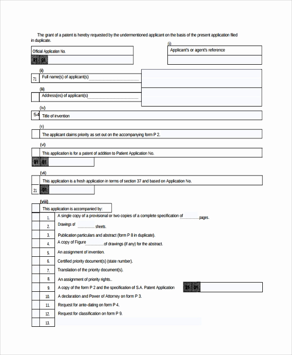 Provisional Patent Application form Best Of Sample Patent assignment form 7 Free Documents Download
