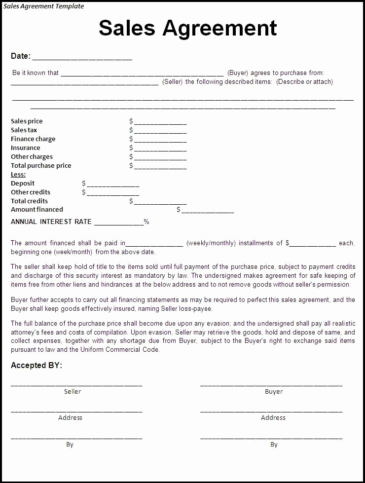 Purchase Agreement Template Word Beautiful Sale Agreement form Hair