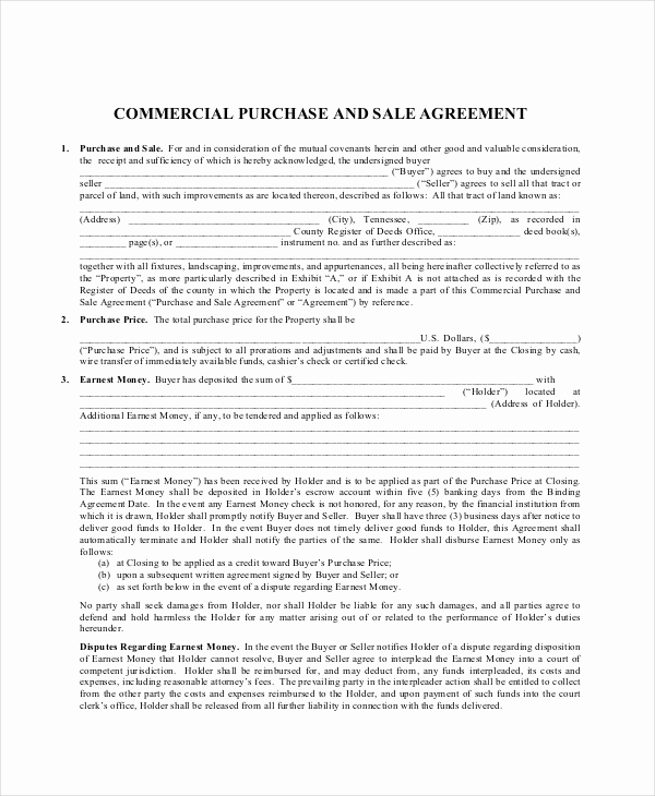 Purchase and Sale Agreement form Fresh 20 Purchase and Sale Agreement Templates Word Pdf