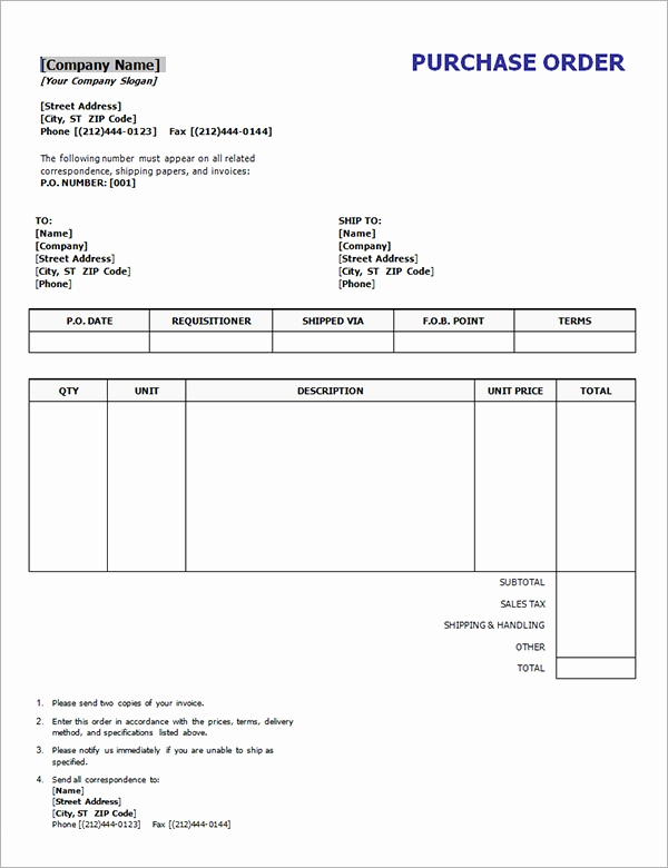 Purchase order Template Word Awesome Purchase order Template 18 Download Free Documents In
