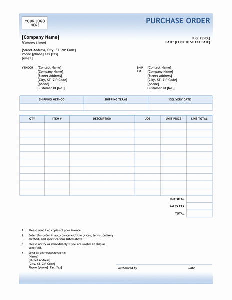 Purchase order Template Word Best Of Purchase order Template Word Templates