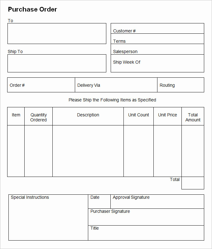Purchase order Template Word Lovely 53 Purchase order Examples Pdf Doc