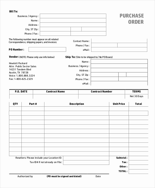 Purchase order Template Word New 14 Purchase order Template Docs Word