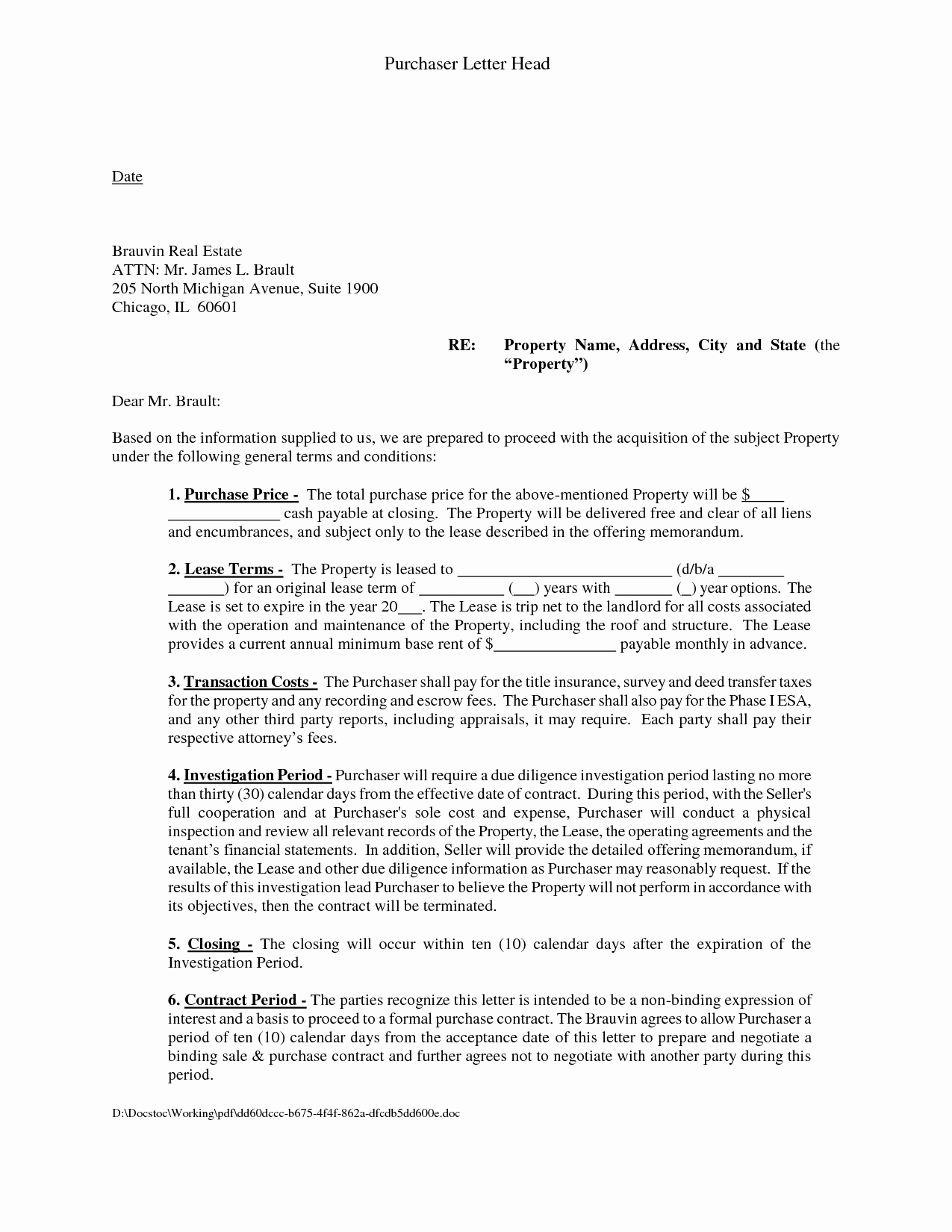 Real Estate Letter Of Intent Awesome Mercial Real Estate Lease Letter Intent Template